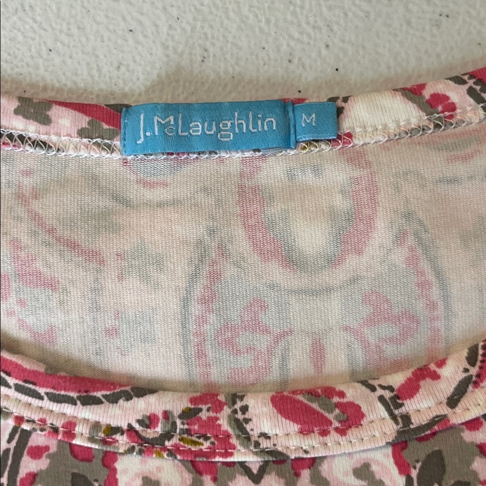 J. McLaughlin Catalina Cloth Signature Tee in Pink Print - Picture 7 of 11
